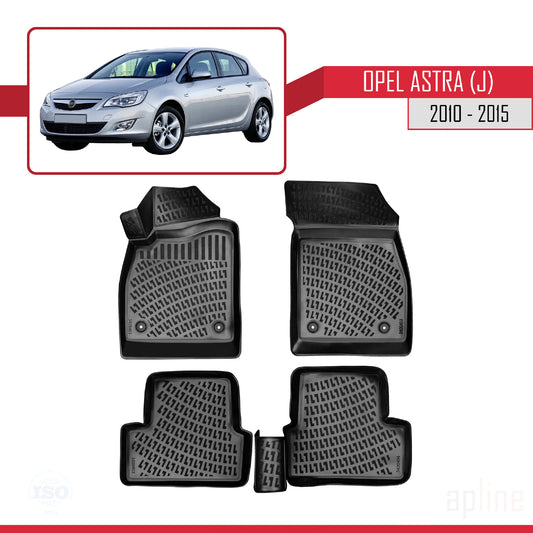 Compatible avec Opel Astra J (P09) 2010-2015 4D Tapis de Voiture Noir