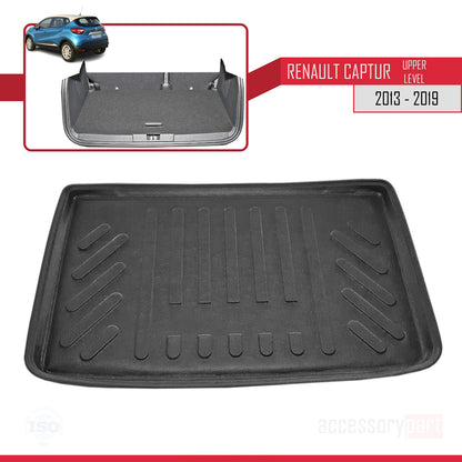 Compatible avec Renault Captur (J87) 2013-2019 Flexible Tapis de Coffre Plancher de Chargement Noir