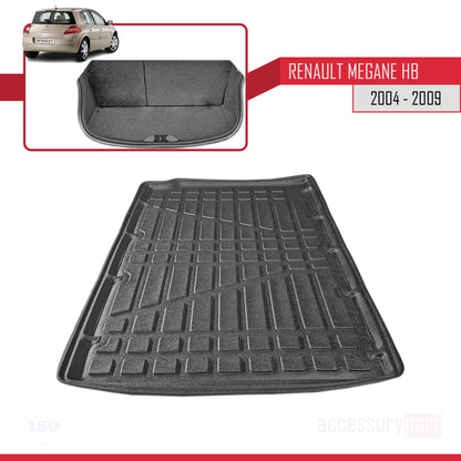 Tapis de Coffre pour Renault Megane Hayon 2004-2009 Flexible NOIR