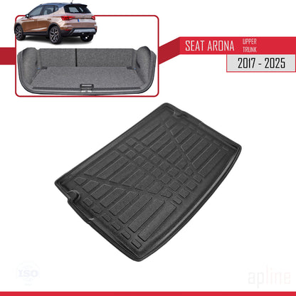 Compatible avec Seat Arona (KJ7) 2017-2025 Flexible Tapis de Coffre Plancher de Chargement Supérieur Noir