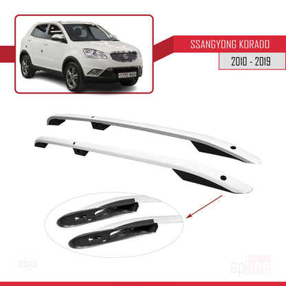 Dakrails Compatible met Ssangyong Korando 3 (C200) 2010-2019 (Korte Wielbasis L1/H1) Dakdrager Bagagedrager (Zelfklevend Model) Grijs
