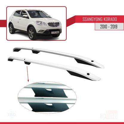 Dakrails Compatible met Ssangyong Korando 3 (C200) 2010-2019 (Korte Wielbasis L1/H1) Dakdrager Bagagedrager (Zelfklevend Model) Grijs