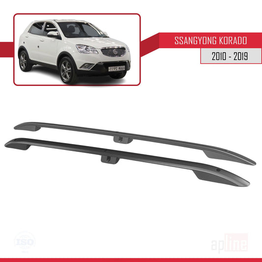 Compatible avec Ssangyong Korando 3 (C200) 2010-2019 (Empattement Court L1/H1) Rails de Toit Porte-bagages sur le Toit (Modèle Adhésif) Noir