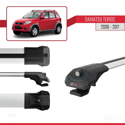 Compatibile con Daihatsu Terios 2 (J200) 2006-2017 ACE-1 Barre portatutto per auto Portapacchi in alluminio grigio 3 barre