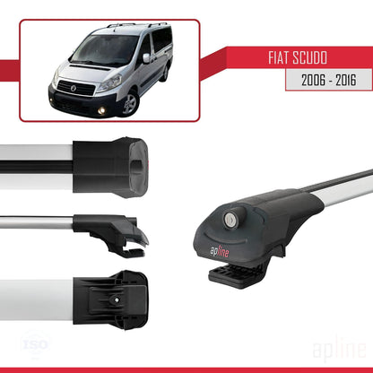 Compatibile con Fiat Scudo 2 2007-2016 ACE-1 Barre Portatutto Portapacchi Auto Alluminio Grigio 4 Barre