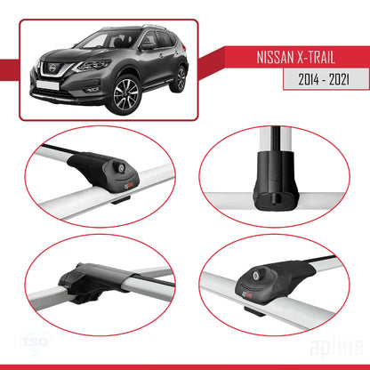 Compatibile con Nissan X-Trail 3 (T32) 2014-2021 ACE-1 Barre Tetto Portapacchi Auto Barre Portatutto Grigo Alluminio 3 Barre