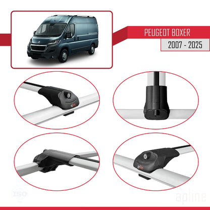 Compatibile con Peugeot Boxer 2 2007-2025 ACE-1 Barre Tetto Portapacchi Auto Barre Portatutto Grigo Alluminio 2 Barre