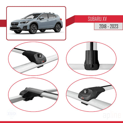 Compatibile con Subaru XV 2 2018-2023 ACE-1 Barre Tetto Portapacchi Auto Barre Portatutto Grigo Alluminio 2 Barre