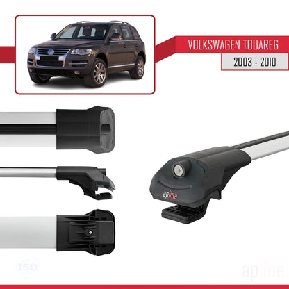 Compatible con Volkswagen Touareg (7L) 2002-2010 ACE-1 Barras de Techo Auto Portaequipajes Barras Transversales Gris Aluminio 3 Barras