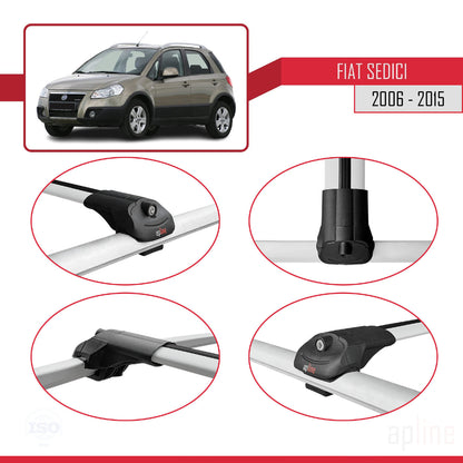 Compatibile con Fiat Sedici 2006-2015 ACE-1 Barre portatutto per auto Portapacchi in alluminio grigio 2 barre