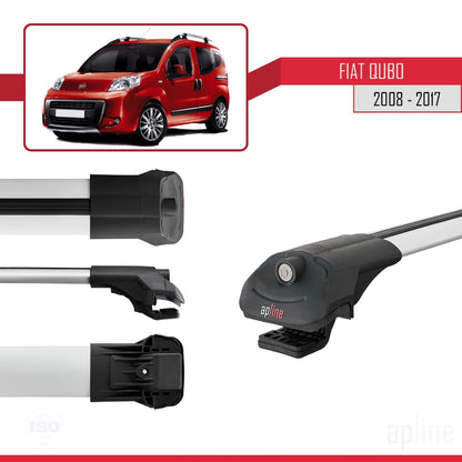 Compatibile con Fiat Qubo 2008-2017 ACE-1 Barre Portatutto Portapacchi Auto Alluminio Grigio 3 Barre