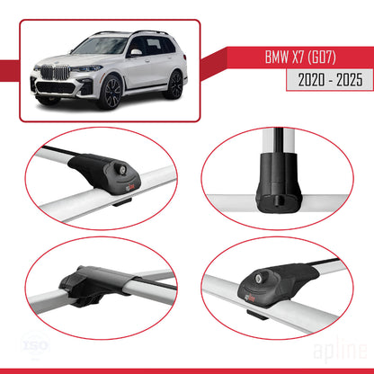 Compatibile con BMW X7 (G07) 2020-2025 ACE-1 Barre Tetto Portapacchi Auto Barre Portatutto Grigo Alluminio 2 Barre