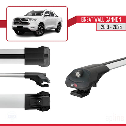 ACE-1 Dakdrager bagagedrager compatibel met Great Wall Cannon 2019-2025 Spoorstaven Grijs Aluminium 2 Staven