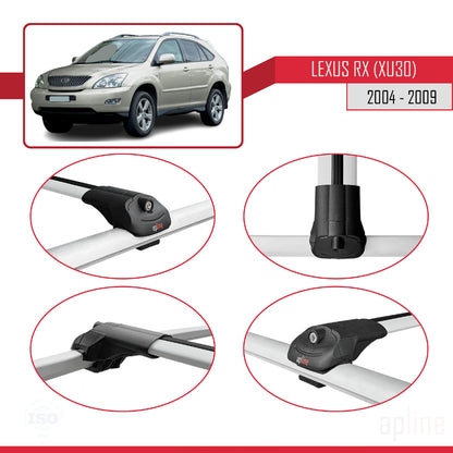 Compatibile con Lexus RX 2 (XU30) 2004-2009 ACE-1 Barre Tetto Portapacchi Auto Barre Portatutto Grigo Alluminio 2 Barre