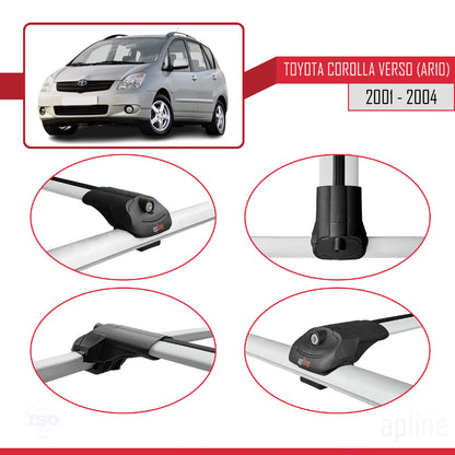 Compatibile con Toyota Corolla Verso (E120) 2001-2004 ACE-1 Barre Tetto Portapacchi Auto Barre Portatutto Grigo Alluminio 3 Barre