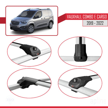 Compatible avec Vauxhall Combo E Cargo 2019-2022 ACE-1 Barres de Toit Railing Porte-Bagages de Voiture Gris Aluminium 3 Barres