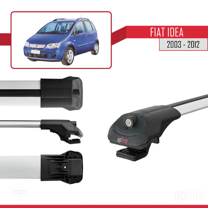 Compatibile con Fiat Idea 2003-2012 ACE-1 Barre portatutto per auto Portapacchi Alluminio Grigio 3 Barre