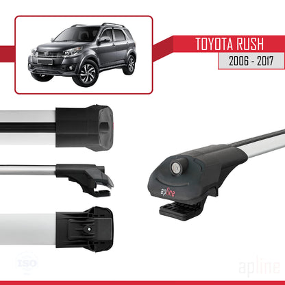 Compatible avec Toyota Rush 2006-2017 ACE-1 Barres de Toit Railing Porte-Bagages de Voiture Gris Aluminium 2 Barres