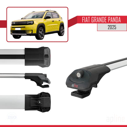 Compatibile con Fiat Grande Panda 2025 ACE-1 Barre Portatutto Railing Portapacchi Auto Alluminio Grigio 2 Barre