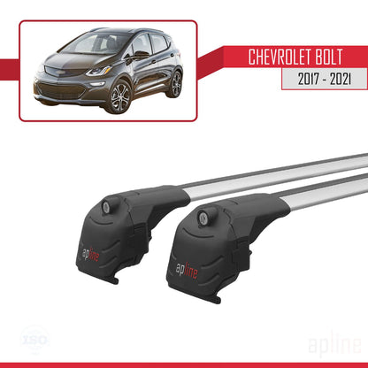 Compatible avec Chevrolet Bolt 2017-2021 ACE-2 Barres de Toit Railing Porte-Bagages de Voiture Gris Aluminium 2 Barres