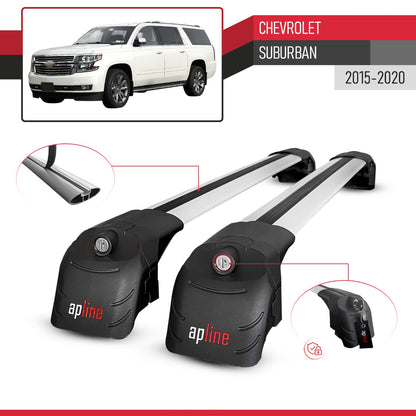 Compatibile con Chevrolet Suburban 2015-2020 ACE-2 Barre Tetto Portapacchi Auto Barre Portatutto Grigo Alluminio 2 Barre