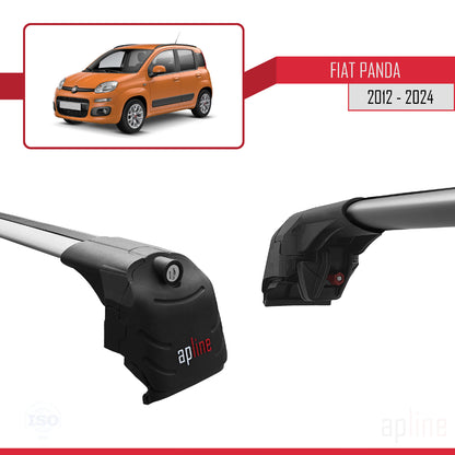 ACE-2 Dakdrager bagagedrager compatibel met Fiat Panda 3 (319) 2012-2024 Spoorstaven Grijs Aluminium 2 Staven