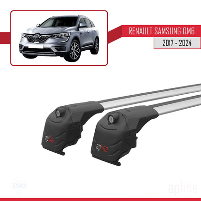 Kompatibel mit Renault Samsung QM6 2017-2024 ACE-2 Relingträger Dachträger Auto Gepäckträger Grau Aluminium 2 Stangen