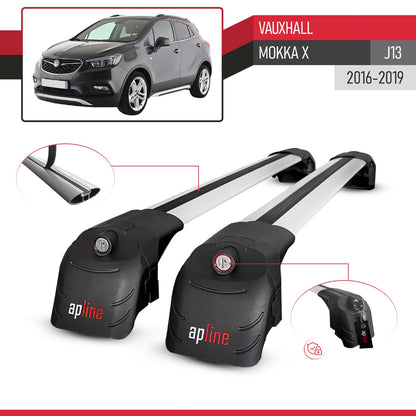 Compatible avec Vauxhall Mokka X (J13) 2016-2019 ACE-2 modèle Barres de Toit Railing Porte-Bagages de Voiture Gris Aluminium Barres