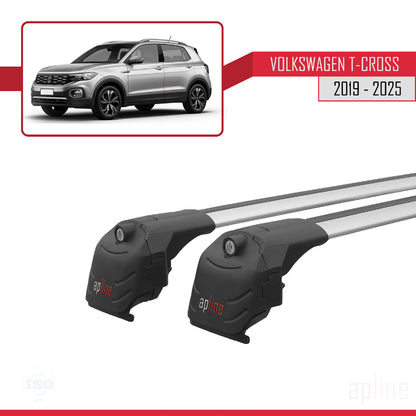 ACE-2 Dakdrager bagagedrager compatibel met Volkswagen T-Cross (C11) 2019-2025 Spoorstaven Grijs Aluminium 2 Staven