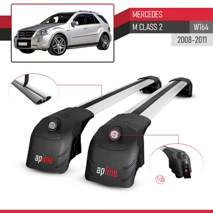 Compatibile con Mercedes Classe M 2 (W164) Post-Facelift 2008-2011 ACE-2 Barre Tetto Portapacchi Auto Barre Portatutto Grigo Alluminio 2 Barre