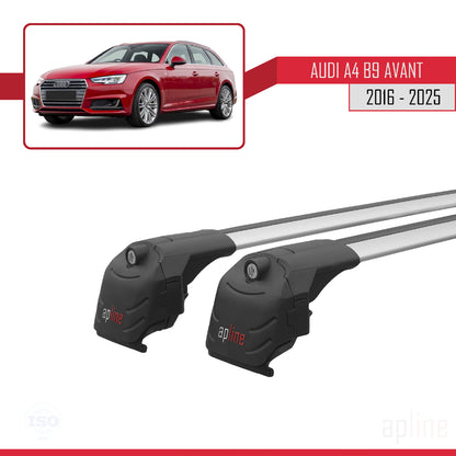 Compatibile con A4 (B9) Avant 2016-2025 ACE-2 Barre portatutto per auto Portapacchi Alluminio grigio 2 barre