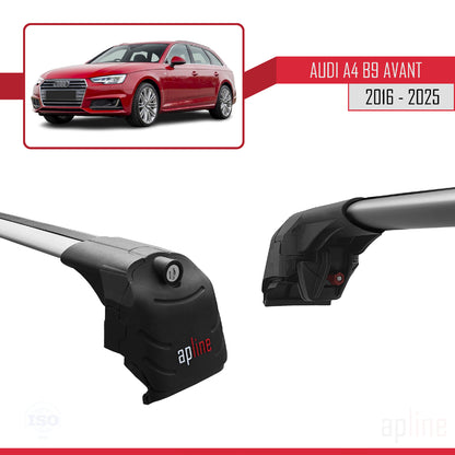 Compatibile con A4 (B9) Avant 2016-2025 ACE-2 Barre portatutto per auto Portapacchi Alluminio grigio 2 barre