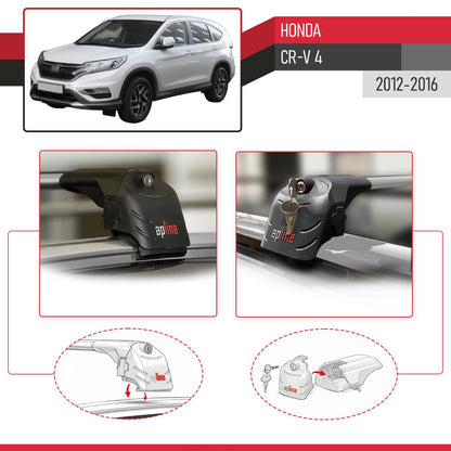 Compatibile con Honda CR-V 4 2012-2016 ACE-2 Barre Tetto Portapacchi Auto Barre Portatutto Grigo Alluminio 2 Barre