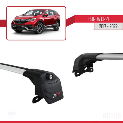 Compatible avec Honda CR-V 5 2017-2022 ACE-2 Barres de Toit Railing Porte-Bagages de Voiture Gris Aluminium 2 Barres