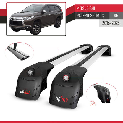 ACE-2 Dakdrager bagagedrager compatibel met Mitsubishi Pajero Sport 3 2016-2025 Spoorstaven Grijs Aluminium 2 Staven