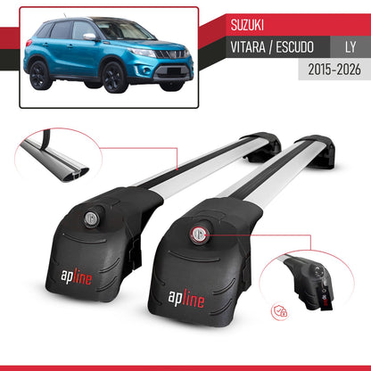 Kompatibel mit Suzuki Vitara/Escudo (LY) 2015-2025 ACE-2 Relingträger Dachträger Auto Gepäckträger Grau Aluminium 2 Stangen