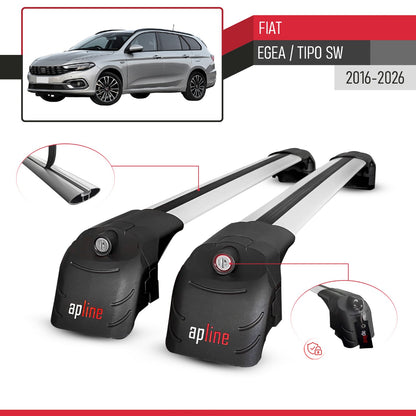Kompatibel mit Fiat Egea Combi 2016-2025 ACE-2 Relingträger Dachträger Auto Gepäckträger Grau Aluminium 2 Stangen
