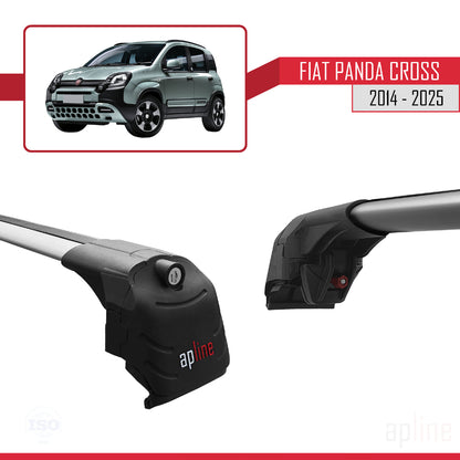 ACE-2 Dakdrager bagagedrager compatibel met Fiat Panda Cross 2014-2025 Spoorstaven Grijs Aluminium 2 Staven