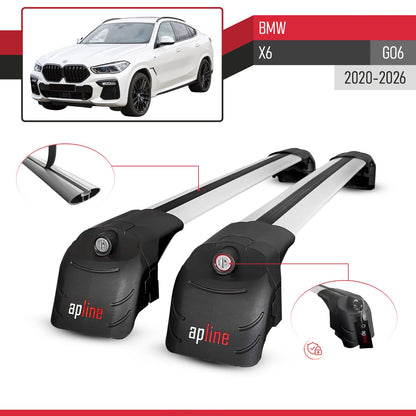 Kompatibel mit BMW X6 (G06) 2020-2025 ACE-2 Relingträger Dachträger Auto Gepäckträger Grau Aluminium 2 Stangen