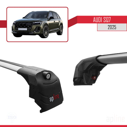 Compatible avec Audi SQ7 2024-2025 ACE-2 Barres de Toit Railing Porte-Bagages de Voiture Gris Aluminium 2 Barres