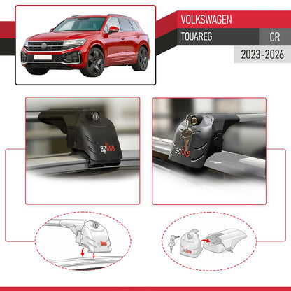 Compatibile con VW Touareg 2023-2025 ACE-2 Barre Tetto Portapacchi Auto Barre Portatutto Grigo Alluminio 2 Barre