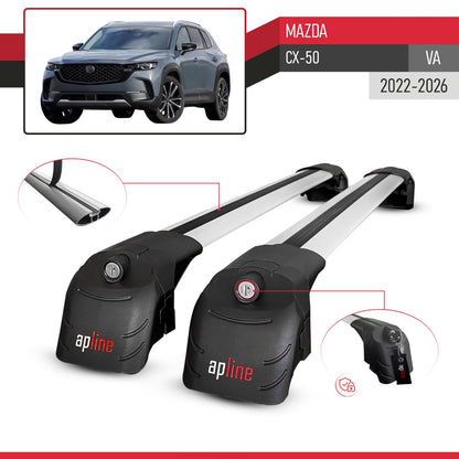 ACE-2 Dakdrager bagagedrager compatibel met Mazda CX-50 2023-2025 Spoorstaven Grijs Aluminium 2 Staven