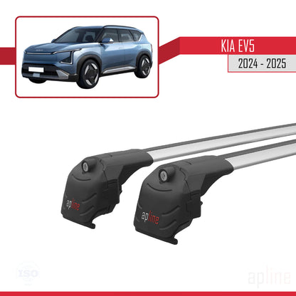 Compatible con Kia EV5 2024-2025 ACE-2 Barras de Techo Auto Portaequipajes Barras Transversales Gris Aluminio 2 Barras