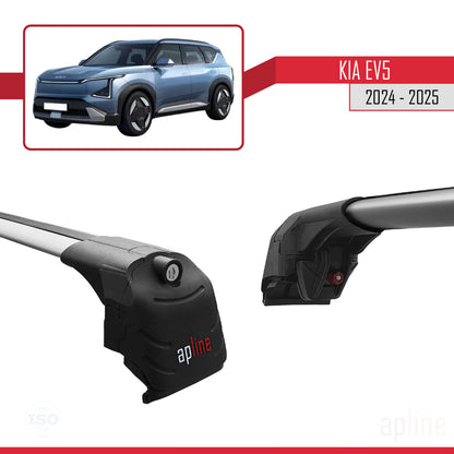 Compatible con Kia EV5 2024-2025 ACE-2 Barras de Techo Auto Portaequipajes Barras Transversales Gris Aluminio 2 Barras