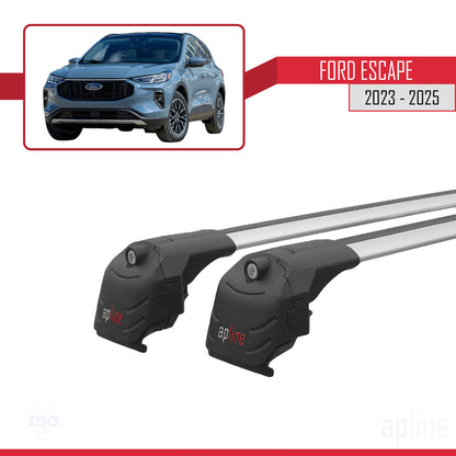 ACE-2 Dakdrager bagagedrager compatibel met Ford Escape 2023-2025 Spoorstaven Grijs Aluminium 2 Staven