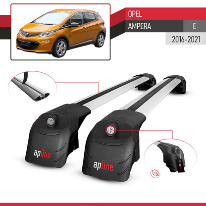Compatible con Opel Ampera E 2017-2021 ACE-2 Barras de Techo Auto Portaequipajes Barras Transversales Gris Aluminio 2 Barras