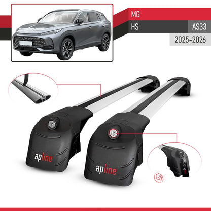 Compatible avec MG HS (AS33) 2025-2026 ACE-2 modèle Barres de Toit Railing Porte-Bagages de Voiture Gris Aluminium Barres