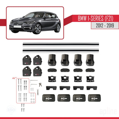 Kompatibel mit BMW 1er Serie (F21) 2012-2019 ACE-3 Relingträger Dachträger Auto Gepäckträger Grau Aluminium 2 Stangen