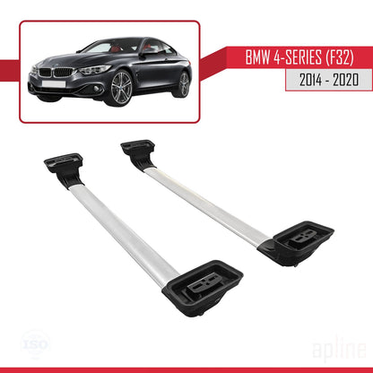 Compatibile con BMW Serie 4 (F32) 2014-2020 ACE-3 Barre Tetto Portapacchi Auto Barre Portatutto Grigo Alluminio 2 Barre