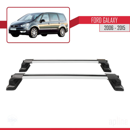 ACE-3 Dakdrager bagagedrager compatibel met Ford Galaxy (MK3) 2006-2015 Spoorstaven Grijs Aluminium 2 Staven